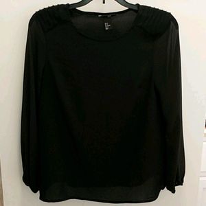 Dressy black long sleeve blouse